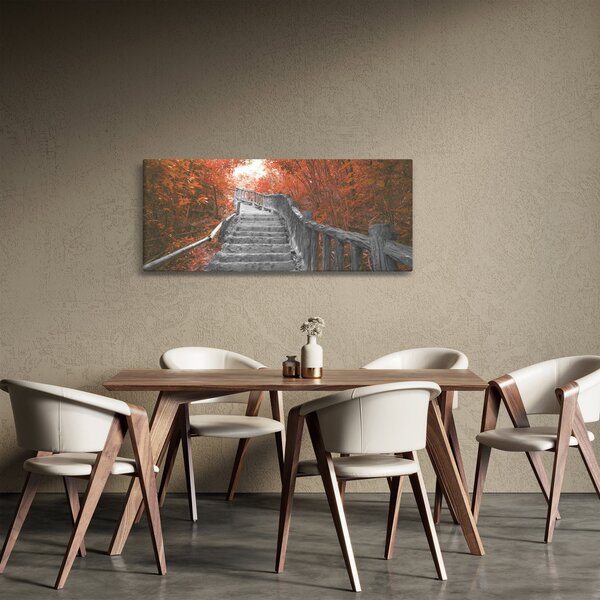Kép - Lépcsők a természetben, narancssárga (120x50 cm)