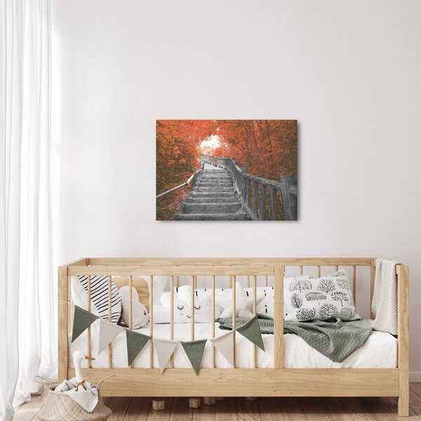 Kép - Lépcsők a természetben, narancssárga (70x50 cm)