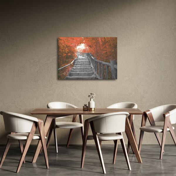 Kép - Lépcsők a természetben, narancssárga (70x50 cm)