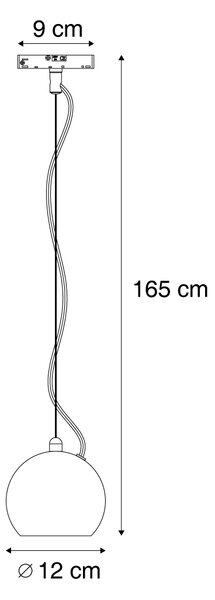 Design függőlámpa sötét króm 1 fázisú sínrendszerhez - Slimline Sara