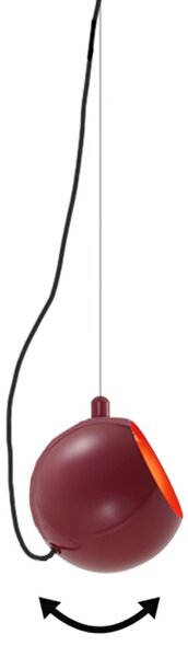 Design függőlámpa piros 1-fázisú sínrendszerhez - Slimline Sara