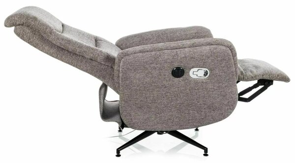 Nestor Raven Elektromos Relax Fotel Szürke Tkanina Fekete Fém Vázzal 360° Forgatható