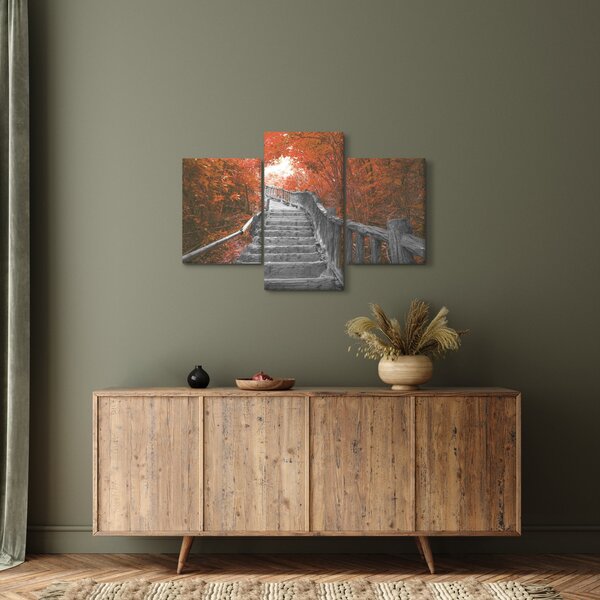 Kép - Lépcsők a természetben, narancssárga (90x60 cm)