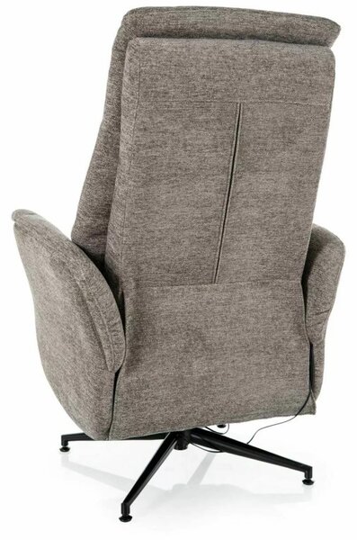 Nestor Raven Elektromos Relax Fotel Szürke Tkanina Fekete Fém Vázzal 360° Forgatható