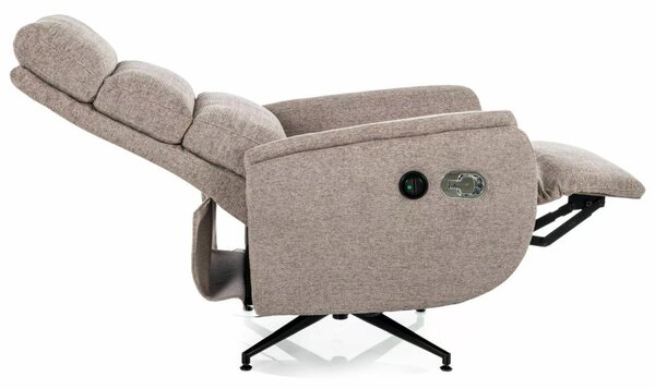 Fenix Raven Elektromos Relax Fotel Raven Szövet Sötét Bézs 360° Forgatható