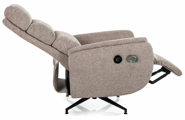 Fenix Raven Elektromos Relax Fotel Raven Szövet Sötét Bézs 360° Forgatható