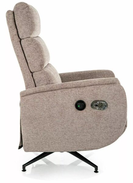 Fenix Raven Elektromos Relax Fotel Raven Szövet Sötét Bézs 360° Forgatható