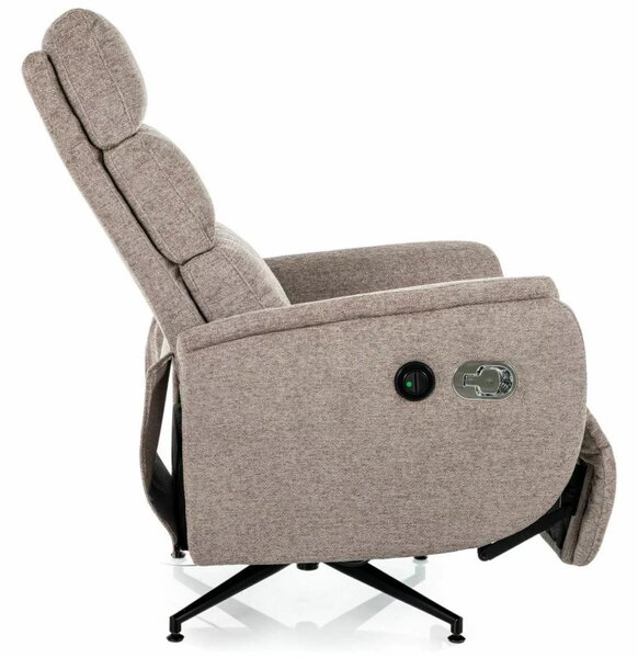 Fenix Raven Elektromos Relax Fotel Raven Szövet Sötét Bézs 360° Forgatható