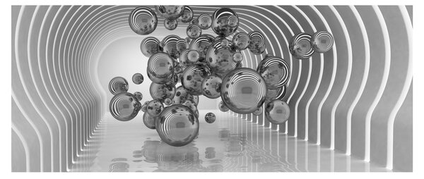 Kép - Fekete-fehér buborékok (120x50 cm)