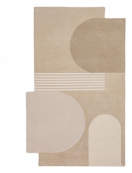 Natúr színű kézi szövésű gyapjú szőnyeg 120x180 cm Lozenge – Flair Rugs