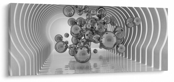 Kép - Fekete-fehér buborékok (120x50 cm)