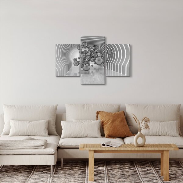 Kép - Fekete-fehér buborékok (90x60 cm)