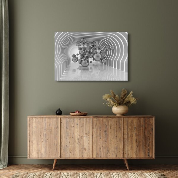 Kép - Fekete-fehér buborékok (90x60 cm)