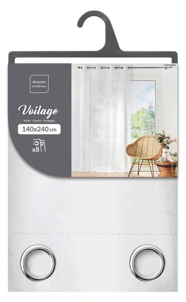 Fehér voile fényáteresztő függöny 140x240 cm Lissea – douceur d'intérieur