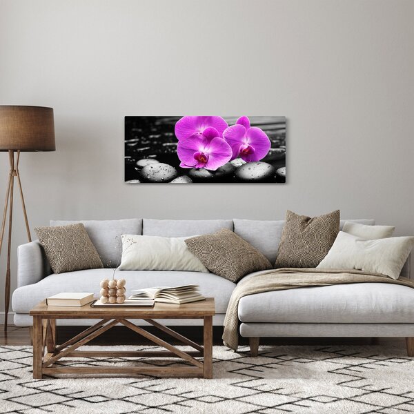 Kép - Lila orchideák (120x50 cm)