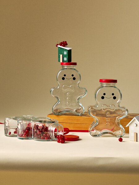 Sinsay - Üvegpalackok mézeskalács figura formában 3 darab - clear