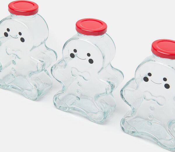 Sinsay - Üvegpalackok mézeskalács figura formában 3 darab - clear