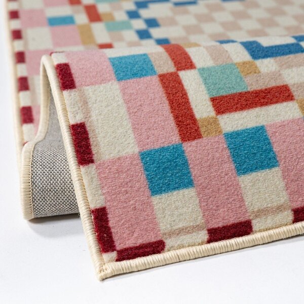 Gyapjúkeverék szőnyeg 180x230 cm Checkered Border – Flair Rugs