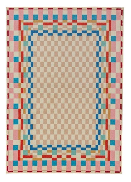 Gyapjúkeverék szőnyeg 180x230 cm Checkered Border – Flair Rugs