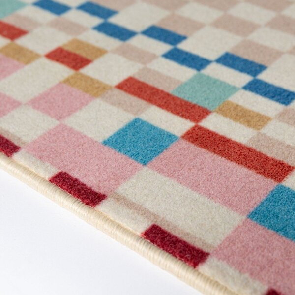 Gyapjúkeverék szőnyeg 180x230 cm Checkered Border – Flair Rugs