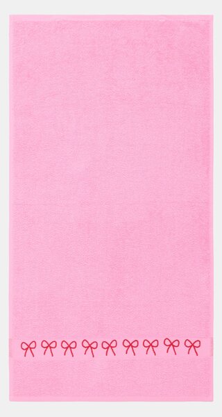 Sinsay - Pamut törölköző jacquard masnis szegéllyel - élénkpink