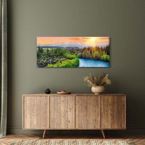 Kép - Erdei hegyvidéki táj (120x50 cm)