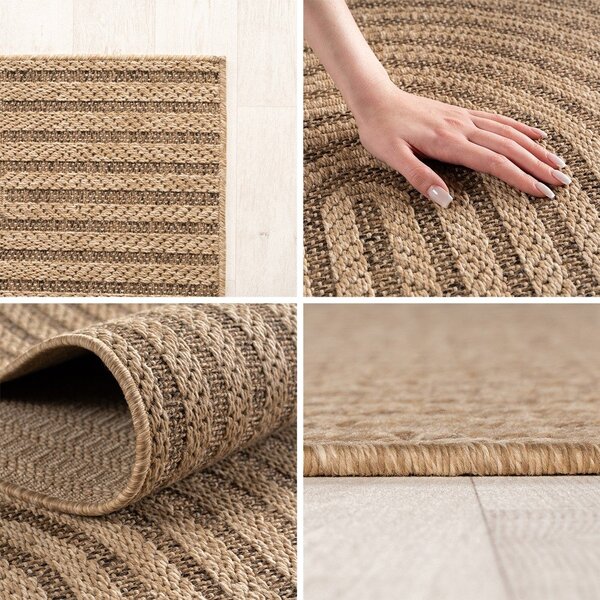 Barna kerek kültéri-beltéri szőnyeg ø 160 cm Timber 1401 – Ayyildiz Carpets