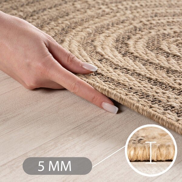 Barna kerek kültéri-beltéri szőnyeg ø 160 cm Timber 1401 – Ayyildiz Carpets