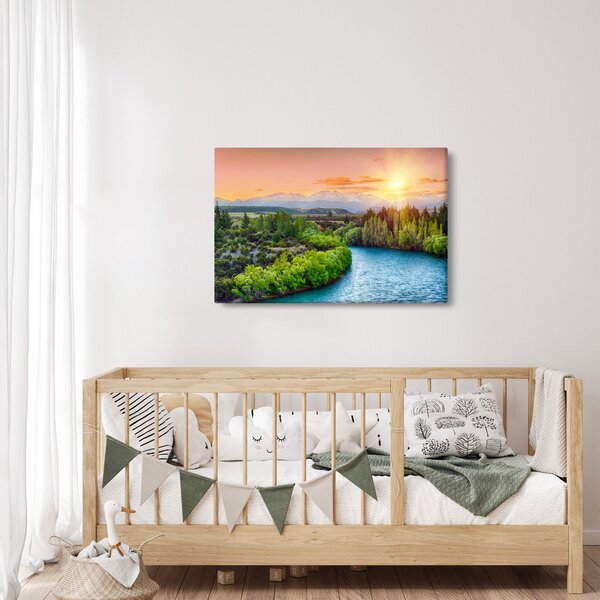 Kép - Erdei hegyvidéki táj (90x60 cm)