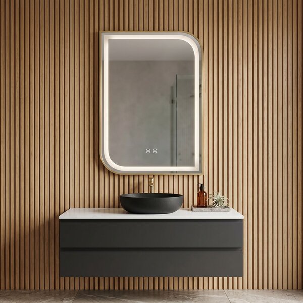 LED Tükör ZONE 70X50 BRUSH GOLD