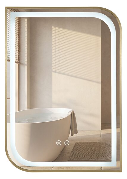 LED Tükör ZONE 70X50 BRUSH GOLD