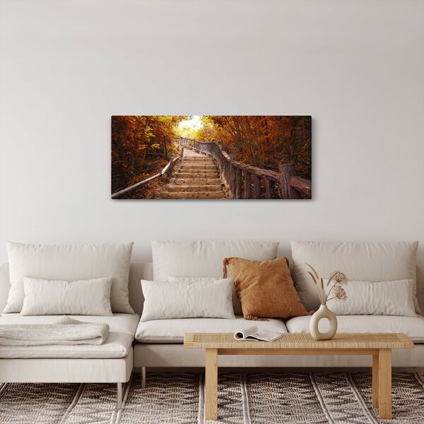 Kép - Lépcsők a természetben ősszel (120x50 cm)