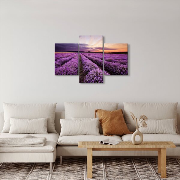 Kép - Levendulamező naplementében (90x60 cm)