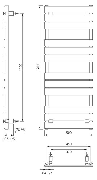Aqualine Aqualine, BONDECO fűtőelem 500x1266mm, fehér, DC512W