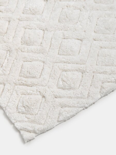 Sinsay - Pamut tűzött szőnyeg geometrikus mintával - krémszínű