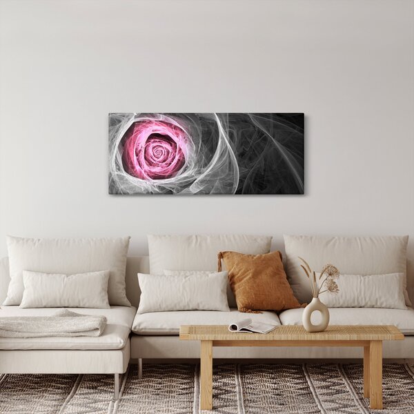 Kép - Absztrakt rózsa, fukszia (120x50 cm)