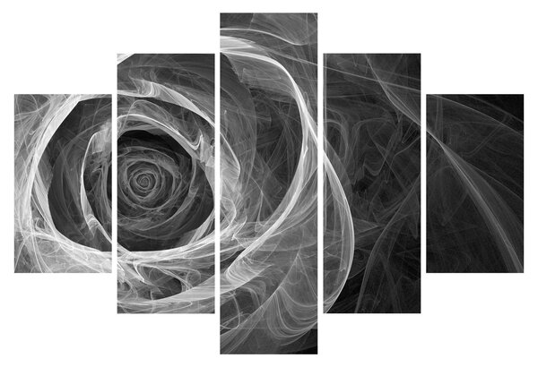Kép - Absztrakt rózsa fekete-fehér (150x105 cm)