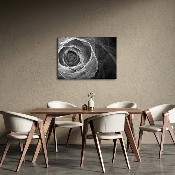 Kép - Absztrakt rózsa fekete-fehér (70x50 cm)