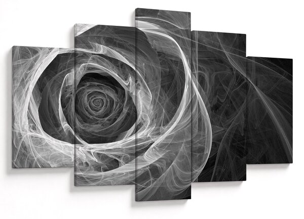 Kép - Absztrakt rózsa fekete-fehér (150x105 cm)