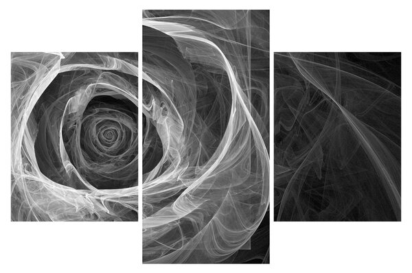 Kép - Absztrakt rózsa fekete-fehér (90x60 cm)