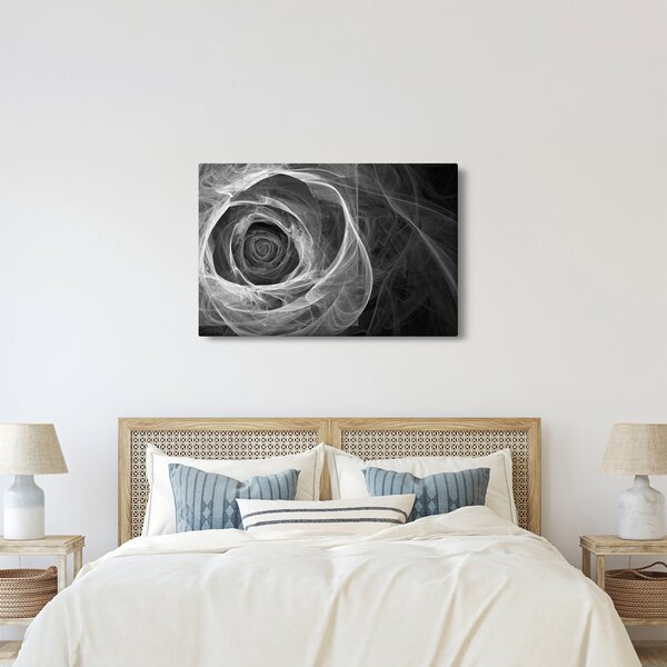 Kép - Absztrakt rózsa fekete-fehér (90x60 cm)