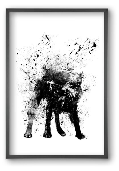 Wet dog - falikép keretben | artbridge