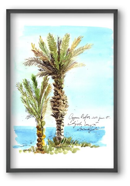 CYPRUS AQUARELLE NO.1 - falikép keretben | artbridge