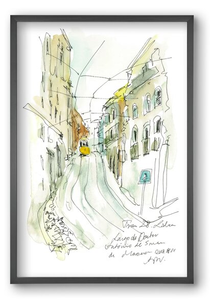 LISBON AQUARELLE NO.31 - falikép keretben | artbridge