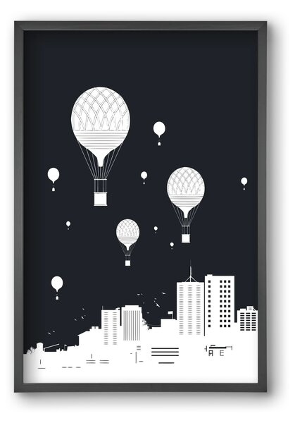 Balloons and the city - falikép keretben | artbridge