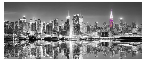 Kép - New York és a lila felhőkarcoló (120x50 cm)