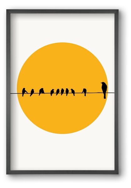 Birds family - falikép keretben | artbridge