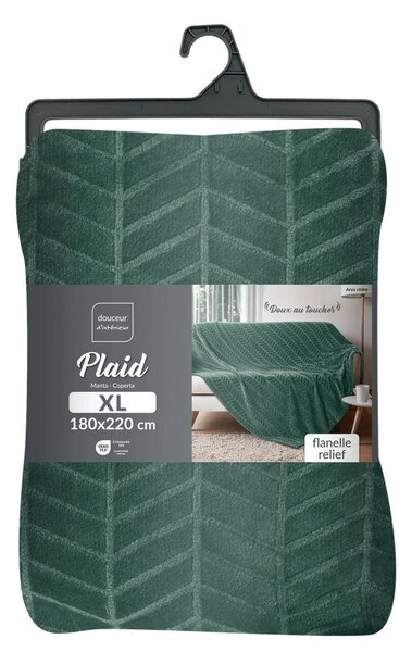 Zöld mikroflanel ágytakaró 180x220 cm Arya – douceur d'intérieur