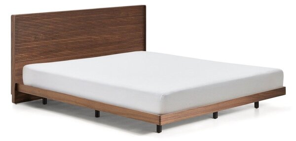 Barna nyírfa franciaágy ágyráccsal 160x200 cm Norlen – Kave Home