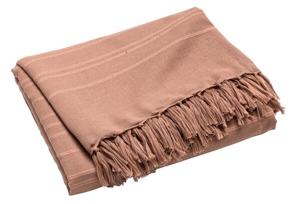 Terrakotta színű pamut ágytakaró 180x220 cm Lilia – douceur d'intérieur